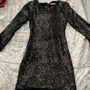 *Alice + Olivia* Nika Black Sequinmesh Dress